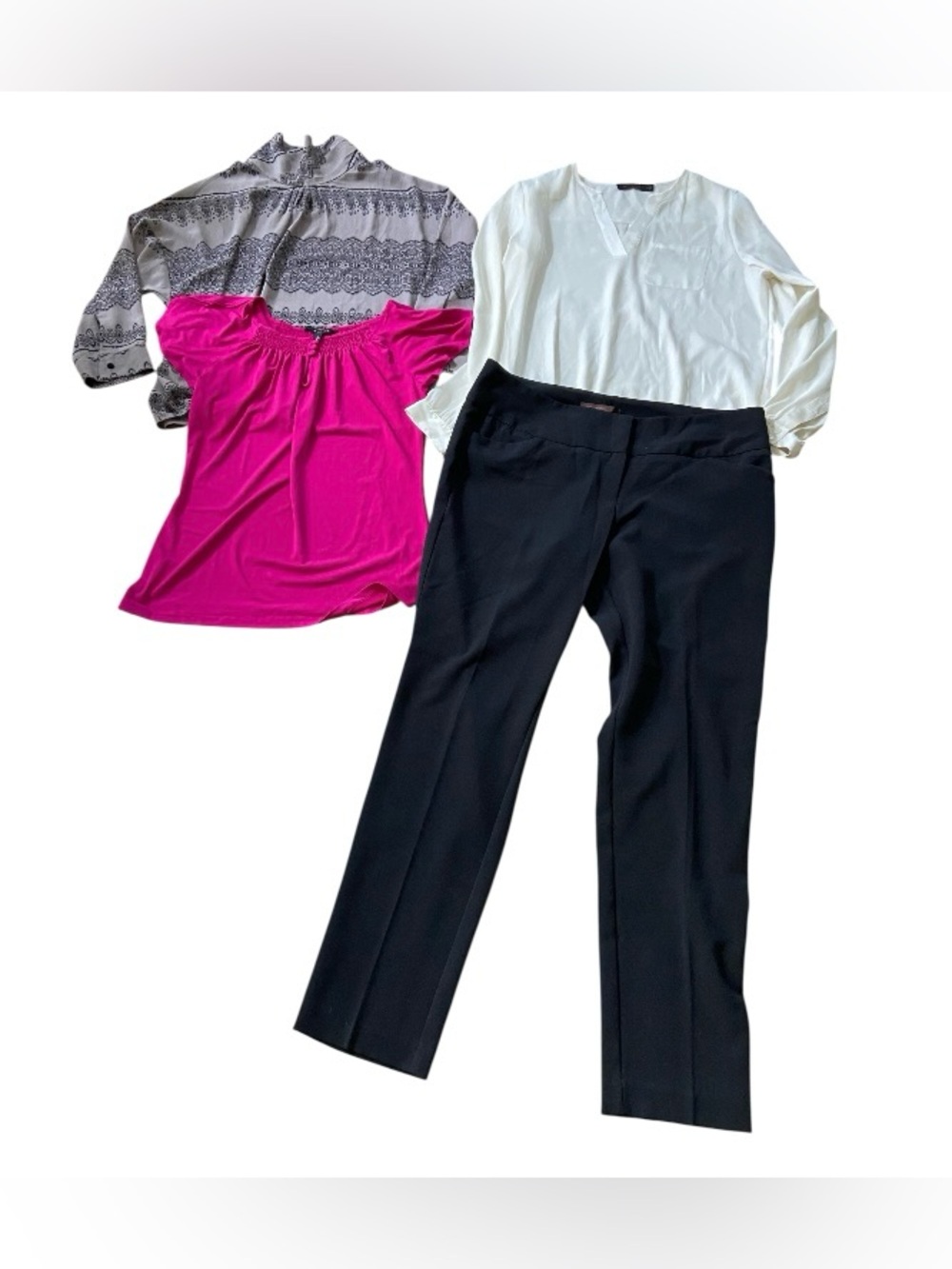 3 Limited Tops/ The Limited Black Straight-Leg Dress Trousers